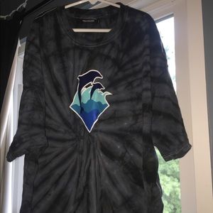 Pink Dolphin Black Tye Dye T Shirt